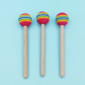 Wholesale <b>Rainbow</b> Striped Fabric Wrapped Soft Head Mallets With Beech <b>Wood</b> Handle For Orff Percussion Instrument - Product Image 4
