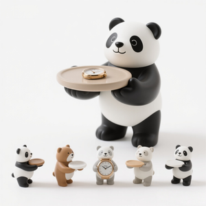 <span class=keywords><strong>3D</strong></span> Panda resina porta orologi scultura, organizzatore da scrivania per orologi di lusso/gioielli, eco-friendly Polyresin statuetta - Product Image 1