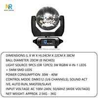 Lampu Bola Disko Cermin Bergerak 150W dengan Layar LCD, Kecepatan Putar Dapat Diatur, Bola Cermin Reflektif, Lampu Panggung untuk Pernikahan