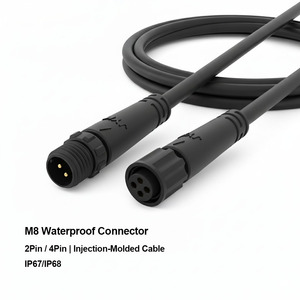 M8 2pin 3pin 4pin cáp công nghiệp nối Threaded khóa IP67 IP68 không thấm nước cho LED chiếu sáng cảm biến - Product Image 2