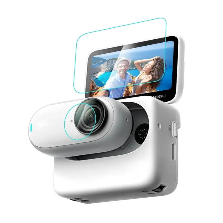 Insta360 GO3 와 호환되는 카메라 강화 유리 화면 커버 스크래치 방지 먼지 용 2pcs 화면 보호기