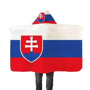 Capa con Capucha de la Bandera Nacional de <span class=keywords><strong>Eslovaquia</strong></span>, 90*150cm, Bandera a Bajo Precio, Promoción al por Mayor, Diseño Personalizado de Alta Calidad - Product Image 1