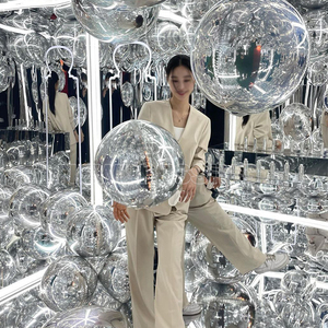 Hanging Inflatable Mirror Ball <b>Balloon</b> Sphere for Decoration Sealed Gold/silver Big Shiny Mirrior Sphere Hanging Inflatable Mirr - Product Image 2