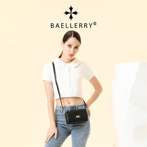 Baelerry Women's Crossbody Bag Black Horizontal Square <b>Lock</b> Closure Anti Theft Phone Bag Everyday Use - Product Image 3