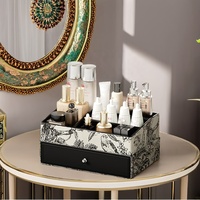 Tiroirs d'organisation de rangement de bureau en cuir PU classiques élégants bacs de rangement multifonctions pour maquillage et cosmétiques Offre Spéciale le rangement des tissus