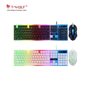 T-WOLF TF230 Wholesale <strong>Cheap</strong> Computer <strong>Keyboard</strong> and Mouse Kit Backlit USB Wired Gaming <strong>Keyboard</strong> and Mouse Combo Arabic Layout - Product Image 1