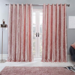 Luxury Silver <strong>Grey</strong> <strong>Crushed</strong> <strong>Velvet</strong> Eyelet Ring Top Fully Lined Blackout <strong>Curtains</strong> for Hotel - Product Image 4