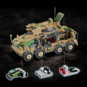 12GO96010 Série Militaire Moderne 625E Véhicule Blindé de Défense Aérienne avec Corps de Canon, Blocs de Construction à Assembler pour Enfants - Product Image 3