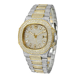 Montre นาฬิกาเครื่องประดับอัตโนมัติสไตล์ฮิปฮอปทำจากเพชรโมอิสสำหรับผู้ชายแบรนด์หรูสีทองแบบกลไก VVS Moissanite - Product Image 1