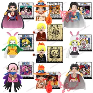 DY Block Cartoon Anime Luffy Boa Hancock Sanji Carrot Ace Creative Assemble Building Block Action Figure Collect Toy