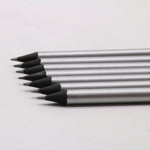 Lápices HB2 de Madera Negra Personalizados con Cuerpo Plateado, Dureza 2B, Diseño Redondo, Escolares, Ecológicos, Fáciles de Agarrar, con Impresión de su Propio Logotipo - Product Image 4
