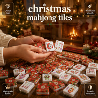 Moq 1 Tuiles de Mahjong de Noël de luxe en acrylique, Tuiles de Mahjong personnalisées gravées American Golf Miss, Ensemble de tuiles de Mahjong d'Halloween