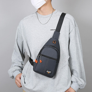 Men's Chest Bag Oxford Cloth Water Resistant Large Capacity Portable Travel Sports Shoulder Bag Gray Black Military Green Dark - Product Image 1