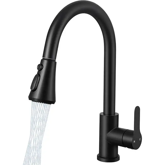 Fabrika kaynağı çekin lavabo musluğu paslanmaz çelik su musluklar filigran siyah musluklar mutfak musluk