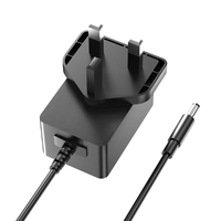 Adaptador de Corriente CA/CC de 3 Pines Fijos para Reino Unido, Color Negro, Personalizado, Cargador de Pared de 36 W, Cable de CC Cableado para Cámaras de Seguridad y Dispositivos Inteligentes para el Hogar