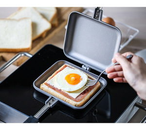 最畅销的便携式金属户外烧烤炉早餐三明治吐司模具烤盘 - Product Image 6