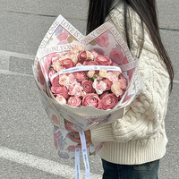 Nouveau Papier Plastique Floral Imperméable en Gros Direct Usine pour Emballage de Bouquets, Fournitures de Fleuriste, Papier d'Emballage pour Cadeaux DIY
