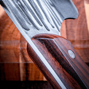 Cuchillo de cocina Dolphin, cuchillo de carnicero de tres orificios, cuchillo de cocina afilado para rebanar, cuchillo de acero al carbono forjado de doble propósito para picar y rebanar - Product Image 2