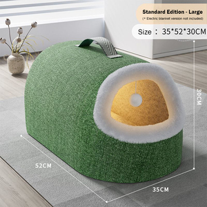 חיות מחמד באיכות גבוהה קנקן חתול חורף חם סגור לחלוטין נוסף ערמומי ענק מיטת קנקן מחומם - Product Image 6