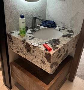 עיצוב אלגנטי מודרני אבן יוקרה כיור אמבטיה ברזילאי פנדורה שיש לבן רחצה מקורה רחצה האגן שיש טבעי - Product Image 3