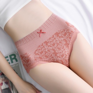 Braguitas de encaje sexy de cintura media para mujer, estilo palaciego japonés, talla grande, con entrepierna de nailon/poliéster, control de abdomen y efecto levanta glúteos, jacquard. - Product Image 1