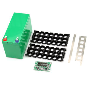 Caja para Baterías 18650, 12V7Ah, Soporte con Separadores de Celdas, Plástico ABS Negro, para Baterías Lifepo4 y Li-Ion, Accesorio para Paquetes de Baterías Verdes - Product Image 1