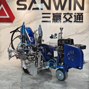 เครื่องทำเครื่องหมายถนนแบบพ่นเย็นสองส่วนประกอบ พร้อมเครื่องยนต์เบนซินฮอนด้า และปั๊มสำหรับงานก่อสร้างที่ทนทาน - Product Image 5