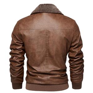 Giacche in Pelle PU <span class=keywords><strong>per</strong></span> <span class=keywords><strong>Uomo</strong></span> Stile Retrò con Colletto in <span class=keywords><strong>Pelliccia</strong></span>, Giacche Calde in Pile <span class=keywords><strong>per</strong></span> Motociclisti fino a 6XL - Product Image 4