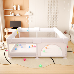 Großes <span class=keywords><strong>Baby</strong></span>-Laufgitter mit Tür, faltbarer Kinder-Spielzaun für sicheres Spielen drinnen/draußen - Product Image 4