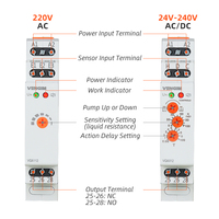 Relais de contrôle de niveau de liquide sur rail Din AC 220V DC 24V Contrôleur de niveau d'eau Interrupteur à flotteur Réservoir d'eau Détecteur de niveau de liquide