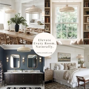 Plafonnier en rotin de Vérone naturel tissé à la main Plafonnier de style rotin naturel pour des intérieurs chauds Boho et modernes - Product Image 6