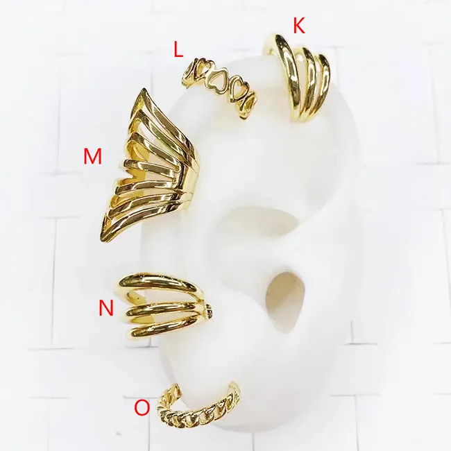 Multi Design Clip Ohr Gold gefüllt 18 Karat Ohrringe Ohrclip Manschette Ohrringe für Frauen