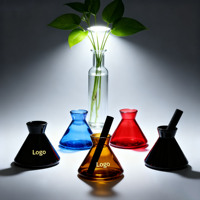 Bouteille diffuseur de parfum 200 ml vide en forme de fiole conique, flacon diffuseur d'arômes en verre pour la maison avec bâtonnets en fibres épaisses
