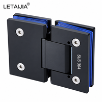 Charnière de porte de douche en acier inoxydable 304 avec plaques de montage rectangulaires et joints de protection pour quincaillerie de salle de bain