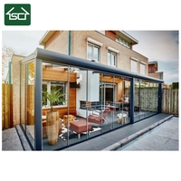 Véranda en polycarbonate Alu Profils en aluminium Véranda avec porte coulissante en verre