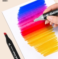 Marqueurs d'art permanents à double pointe pour enfants et adultes Marqueurs de dessin à colorier pour artistes Marqueurs de peinture Stylo