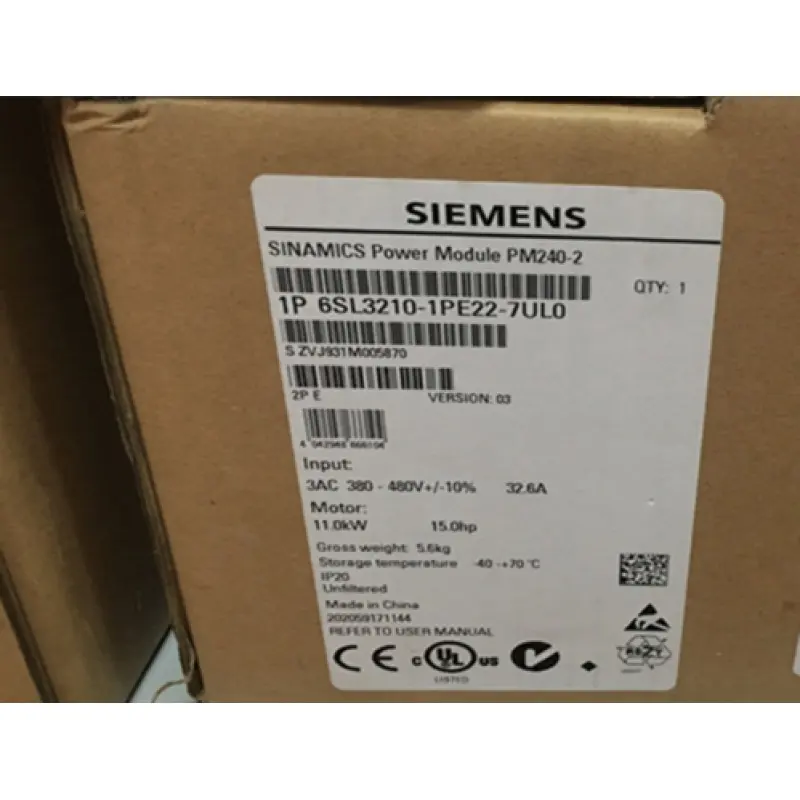 11KW Siemens invertör 6SL3210-1PE22-7UL0 orijinal Siemens G120C invertör Siemens tedarikçisi