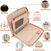 Portefeuille de budget à fermeture éclair en PU, grand format A6 A7, classeur à feuilles mobiles, porte-cartes, approvisionnement transfrontalier, utilisation manuelle, bureau, entreprise
