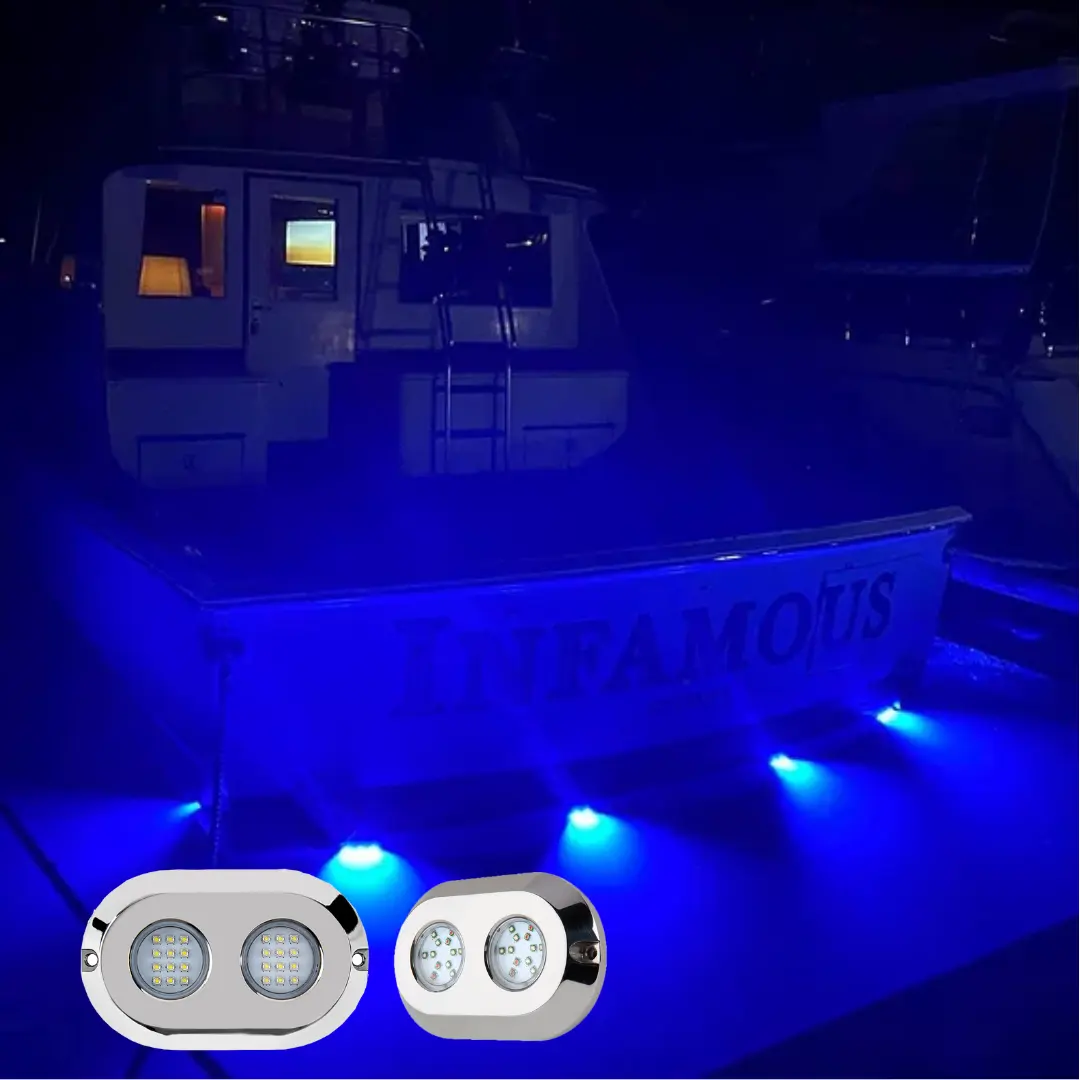 Luz IP68 subaquática LED para barco ao ar livre à prova d'água 12V RGB RGBW 120W