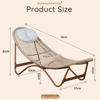 Fauteuil de relaxation en rotin Meiqi, confortable, inclinable, pour l'intérieur et l'extérieur, en forme de lune, pour se détendre