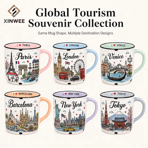 Mug à café en céramique souvenir de <span class=keywords><strong>Paris</strong></span>, France, motif tour de dessin animé mignon, design de créateur pour vaisselle en grès, personnalisable OEM ODM, vente en gros - Product Image 5