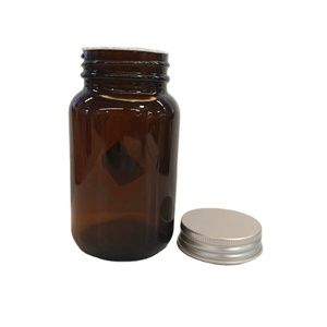 70mm <strong>Regular</strong> Wide Mouth Large Amber Colored Glass <strong>Mason</strong> <strong>Jars</strong> with Metal <strong>Lid</strong> <strong>for</strong> powder Food Storage - Product Image 1