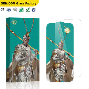 Pour téléphones mobiles iPhone 13 14 15 16 17/17 <span class=keywords><strong>Pro</strong></span> Max, protection d'écran en verre Monkey King sans bords noirs, verre trempé transparent 2.5D, accessoires pour téléphone - Product Image 1