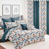 Ensemble de literie et rideaux imprimés numériquement 3D à motifs floraux en 100 % polyester pour chambre à coucher, maison et hôtel – Prix de gros abordable