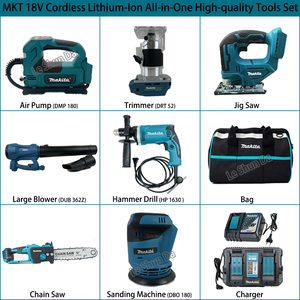 Vente en gros de batterie Li-ion 18V, kit industriel de 28 pièces, clé à molette <span class=keywords><strong>Makita</strong></span> d'origine, <span class=keywords><strong>meuleuse</strong></span>, ensemble d'outils électriques multifonctionnels tout-en-un - Product Image 4