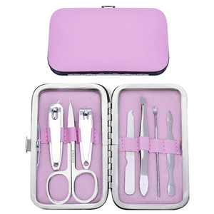Ensemble de coupe-ongles en acier inoxydable coloré, 8 pièces, complet, en boîte, ciseaux, cure-oreilles, coupe-ongles pour bébé, personnalisable - Product Image 4