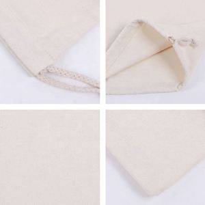 Custom Printed Logo <b>Small</b> <b>White</b> Cotton Pouch Eco Friendly Drawstring Canvas <b>Bags</b> for Wedding Party Gift and Jewelry Packaging - Product Image 2