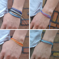 Bracelet d'amitié tissé à la main, plage, surf, étanche, ligne de cire, couleurs mélangées, Bracelet porte-bonheur pour Couple