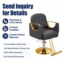 Fauteuil de Barbier Rétro Vintage Moderne Inclinable et Pivotant avec 5 Styles pour Salon de Coiffure – Vente Directe en Gros