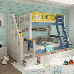 Cama litera moderna de madera de pino maciza <span class=keywords><strong>para</strong></span> niños y niñas, ideal <span class=keywords><strong>para</strong></span> apartamentos, cama alta <span class=keywords><strong>para</strong></span> madre e hija - Product Image 3